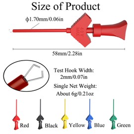 SMD IC Test Hook Clip, Mini Test Hook, Probe Clip, Test Hook Clip Electronic for Logic Analyzer, Electronic Testing (Black), Pack of 10