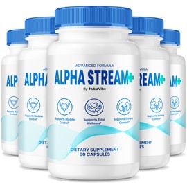 (5 Pack) Alpha Stream+ , Natural AlphaStream Plus Prostate Support Formula with Premium Blend for Urinary Flow, Comfort & Balance | Easy-to-Swallow Daily Pills for Wellness as You Age (300 Capsules)