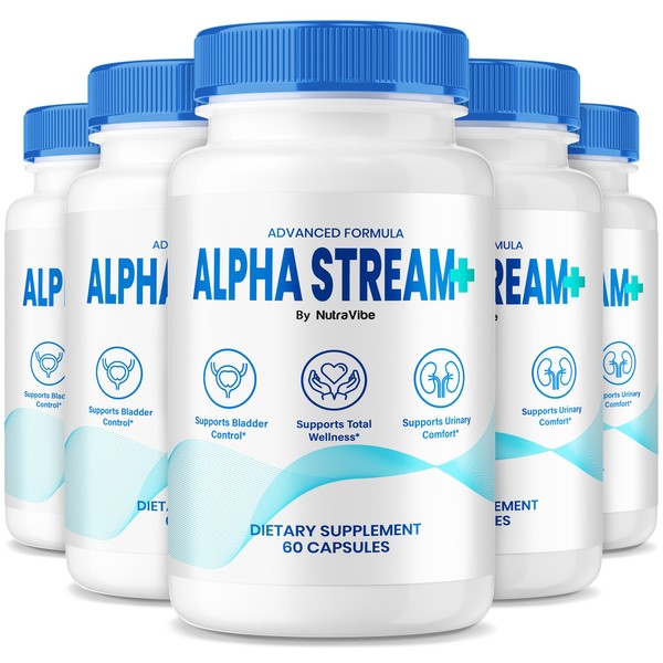 (5 Pack) Alpha Stream+ , Natural AlphaStream Plus Prostate Support