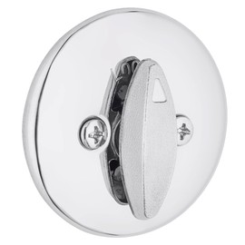 Kwikset 660 Deadbolt Deadbolt Lock, Polished Chrome Round Exterior Keyed Front Entry Door, Pick Resistant SmartKey Rekey Security, Single Cylinder Dead Bolt