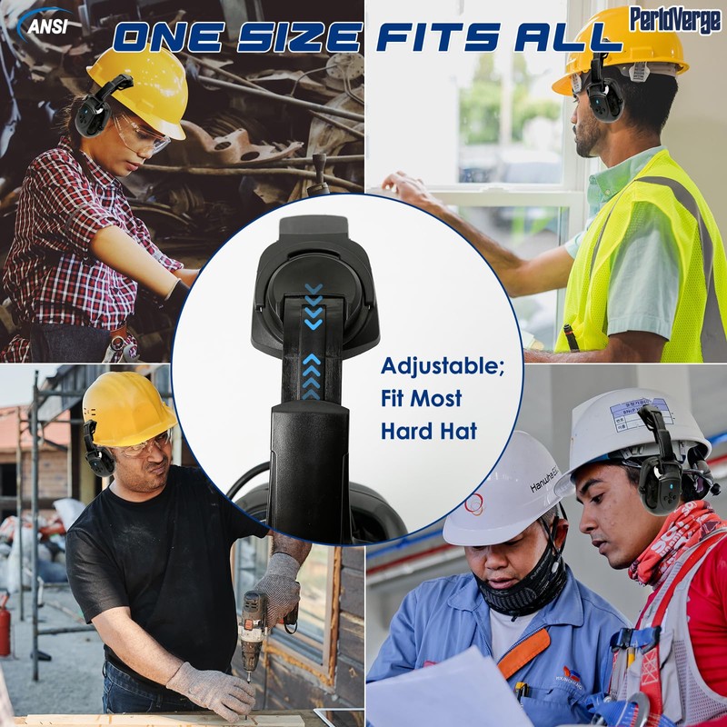 Hard Hat Ear Muffs, Earmuffs for Noise Reduction for Hard
