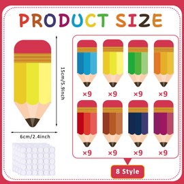Pencils Cutouts Name Tags, 72 PCS Colorful Back to School Cut Outs Name Tag for Classroom Desk Locker, Pencil Paper Cutout Labels for Teacher Bulletin Board First Day of School Decorations Supplies