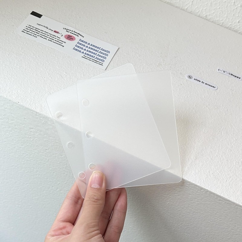 Winuin Sealing Notebook, Transparent, 3-Hole Binder, A8, Transparent Sealing Book,