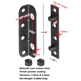 GBGS 8 Pack Black Bed Rail Brackets,4-1/4" x 1" Non-Mortise Wood Bed Frame Post Hardware,Replacement
