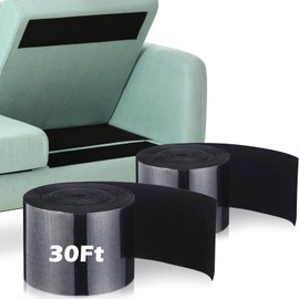 Faccito 4.3inch x 30 Feet Heavy Duty Strips for Couch Cushions Black Hook and Loop Tape with Adhesive, Keep Sofa Carpet from Sliding Picture Outdoor Non Slip Wall Furniture Grip for Home Office
