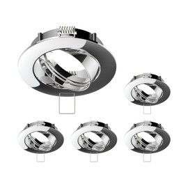 ledscom.de 5 pcs. recessed Ceiling Frame CIRC, Round, swivelling, Glossy Chrome