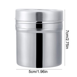 1 Pieza Lata de Acero Inoxidable, Tarro para Sal y Azucar, Recipiente para Sal y Pimienta, Tarro de Especias Reutilizable, Recipiente para Pimienta, Botella de Condimentos de Cocina (S)