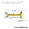 Piercingline Titanium Labret Plug with Internal Thread, Set Crystal, Piercing