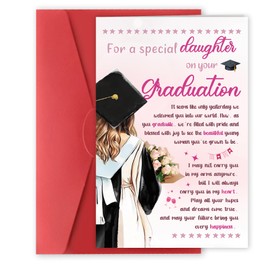 Bestmelo Graduation Card for Daughter,Daughter Graduation Gifts from Mom Dad,8x5.3 Inches,Quick-Dry,Eco-Friendly