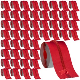 7ft x 3in Dust Barrier Zipper,48 Rolls Self-Adhesive Double Zipper Instant Door Dust Protection,Heavy Duty Zipper with Plastic Sheeting Cutter Construction for Dust Barrier,Greenhouse,Construction Site