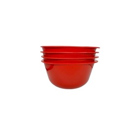 Reusable ECO Unbreakable Colourful Plastic Bowls Set-of-4 - Shatterproof - 100% Food Safe - Perfect for Camping, Indoors, Outdoors, and picnics (Baby 400ml, Red)