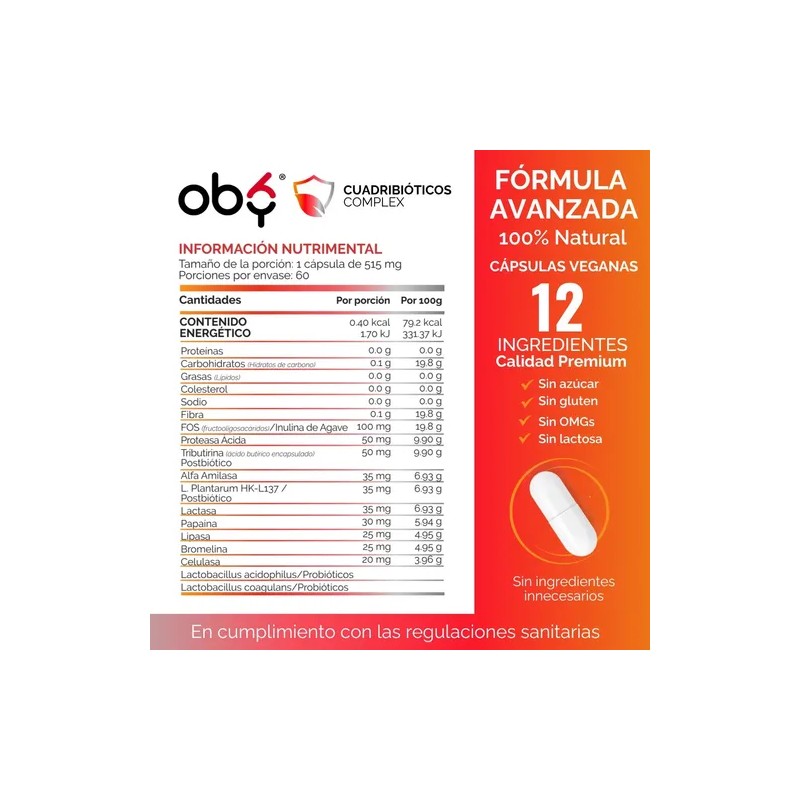 Enzimas Digestivas + Probioticos + Prebioticos + Postbioticos | Quadribioticos