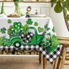 Horaldaily St. Patrick's Day Rectangular Tablecloth 60×140 Inch, Shamrock Trucks