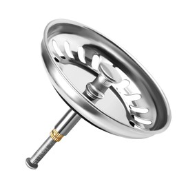 YEWCEP Sink Plug, Height-Adjustable Drain Strainer, Plug for Sink, Stainless Steel Sink Plug, Kitchen Drain Strainer, Universal Strainer Basket, Drain Plug (Silver, 79 mm Wide)