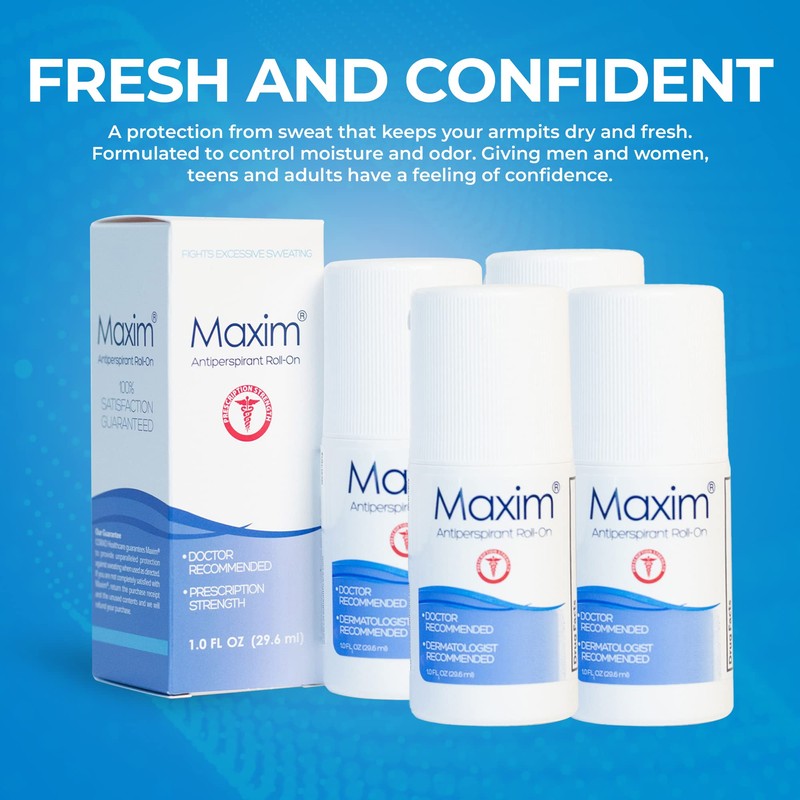 Maxim Clinical Strength Antiperspirant Deodorant for Women & Men, Anti-Sweat