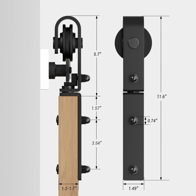 3.5FT/42 Bi-Folding Sliding Barn Door Hardware Kit,Heavy Duty Roller Track