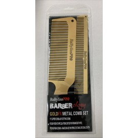 BaBylissPRO Barberology GOLDFX Metal Comb Set Item No BCOMBSET2G
