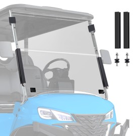 Nilight Golf Cart Windshield for Front Window Foldable Windproof UV Protection Compatible with Club Car Precedent Gas or Electric 2004-Up, Scratch and Impact Resistant, Clear Acrylic