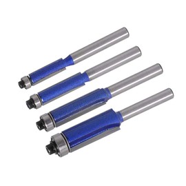 Bestgle 4pcs 1/4" Shank Industrial Grade Bottom Bearing Flush Trim Router Bit Set 1/4" 5/16" 3/8" 1/2"