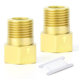 GASHER 2PCS Brass Check Valve 1/2" Female to 1/2" Male Thread, Backflow Prevention, Non Return One Way Check Valves