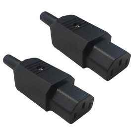 UL Approved LANZMFG 15A 250V UL IEC C13 Cord Connector 2Pack (Straight Female Black)