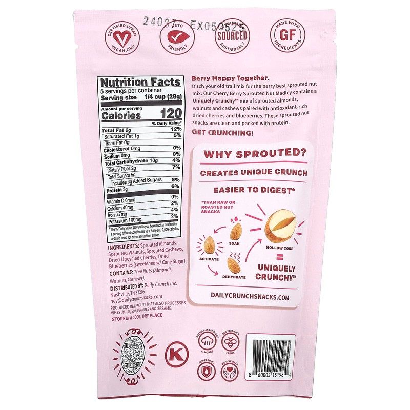 Daily Crunch, Daily Crunch Sprouted Cherry Berry, 5 Ounce