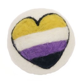 EcoMax Wool Dryer Balls, Heart Black Purple White Stripe