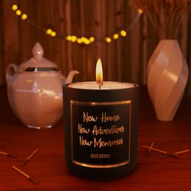 House Warming Gifts for New Home - Housewarming Gifts for New House - Scented House Warming Candle – Glass Jar Candle Gift with 100% Organic Soy Wax & Fragrance Oil – 14 Oz, Cedar YlangYlang