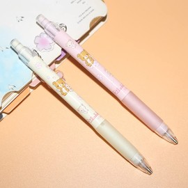 Kawaii Sakura Mechanical Pencil,0. 5/0. 7mm 2B Cartoon bear presses mechanical pencil,Gift for Kids Stationery Office Writing Supplies（2pcs）