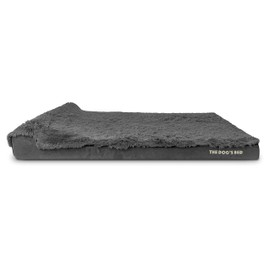 The Dog's Bed Replacement Outer Cover Cover ONLY - NO Bed for The Dog's Bed, Washable Faux Fur Fabric, XXXL 64” x 44” x 4” Grey Faux Fur