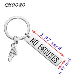 CHOORO Runner Gift Cross Country Team Gift Marathon Runner Keychain Sole Sister keychain No Excuses keychain (NO EXCUSES K)