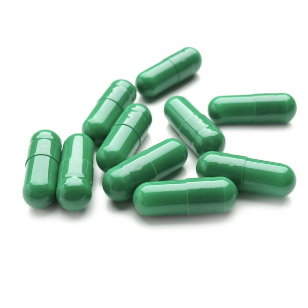 Vivameo 1000 Empty Capsules Hard Gelatine HGK Size 0 Green (Tasteless, No Dyes) Empty Capsules with Certificate Pharma Quality