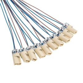 ODETOJOY G9 Light Bulb Socket Ceramic Lamp Base Holder Connector Led Halogen Light Lamp Bulb Holder Base with Cable Lead (10)