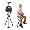 Dodoam Folding Cane with Seat，Tripod Chair Seat Stool Heavy Duty