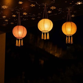 Set of 3 Shangri La Solar Lanterns Diameter 20 cm