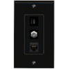 Wall Plate City 3 Port CAT6 COAX USBC Wall Plate Black DecorZ