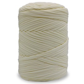 NOTIONSLAND 400g T Shirt Yarn Knitting Yarn Fabric Crochet Yarn for Bag Basket Blanket Home Decor - Milky White Plain Yarns
