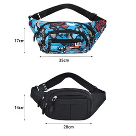 Pack of 2 Bum Bag Children, Bum Bag Camouflage Belt Bag Kids Boys Teenagers Waist Bag Nylon Money Belt for Men Children Boys Running Hiking Travel Sports Doggy Bag, blue, /