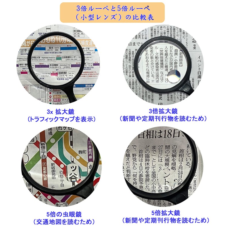 MAGDEPO High Magnification Handheld Magnifier Reading Magnifier Handheld 100mm Diameter