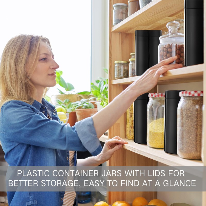 SATINIOR 12 Pack 12 oz Plastic Container Jars with Lids