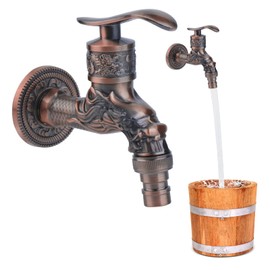 Garden Tap Antique Vintage Tap: Nizirioo Garden Tap Outdoor Tap Garden 1/2 Inch Wall Mounted Dragon Carved Tap Dragon Carved Tap for Bathroom Kitchen