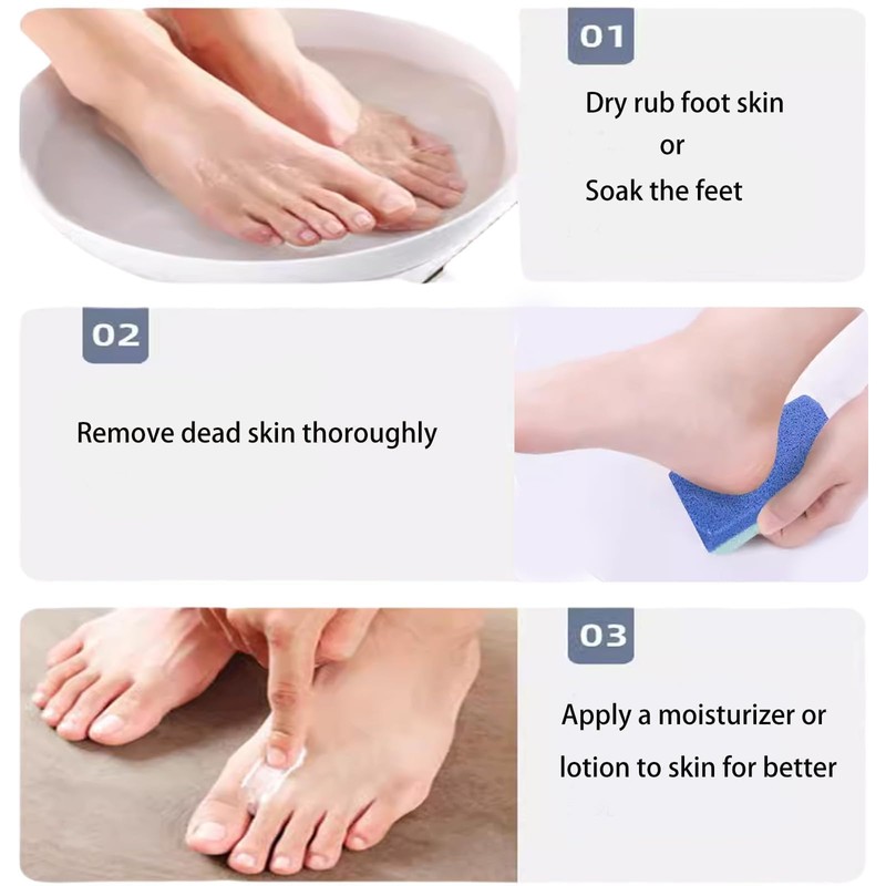 2 PCS Double-Sided Pumice Stone for Feet, Foot Scrubber，Effective Pedicure
