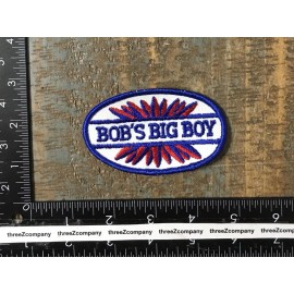 Big Boy Vintage BOB'S BIG BOY Hamburgers Restaurant Company Logo Sew-On Patch Blue Twill