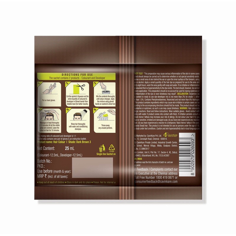 Indica Hair Color - Dark Brown, 25ml Sachet