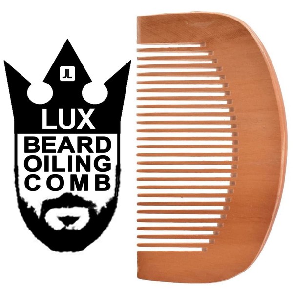 LUX Natural Wood Beard Oiling Comb | Promote Healthy Hair Growth and Reduce Breakage, Anti-Static, Pocket Size For All Types and Styles of Beards