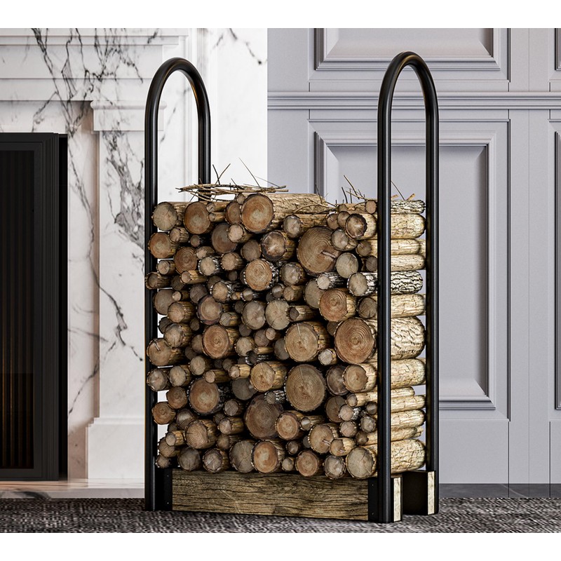 Fire Beauty Adjustable Firewood Holder Rack,Heavy-Duty Log Stand,Compatible with 2x4