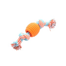 EERROT Knot Yours Rope Dog Toy with Patch Repair - Multi-Textured Braided Rope with Rubber Center - Durable Chew & Fetch Toy Dental Cleaning and Teeth Care Dog Toy (Orange)