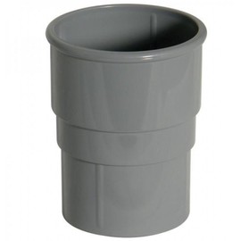 FLOPLAST 68mm Round Gutter Pipe Socket - Grey
