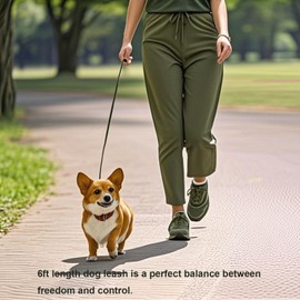 Siumouhoi 6 FT Puppy Leashes, Strong Traditional Style Leash with Easy to Use Collar Hook,Dog Lead Great for Small and Medium and Large Dog (Military Green)