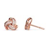 TJC White Diamond Knot Earrings for Women with Push Back